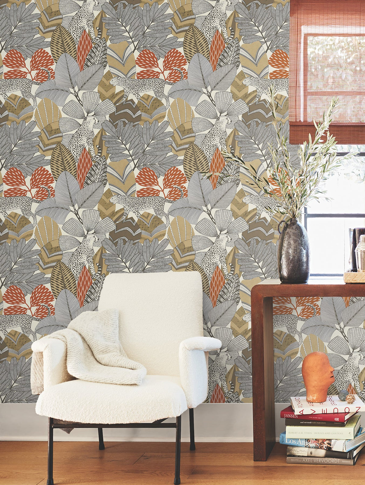 AB3111 Namiri Ochre Artifacts Wallpaper by York Wallcoverings