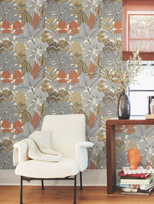 AB3111 Namiri Ochre Artifacts Wallpaper by York Wallcoverings