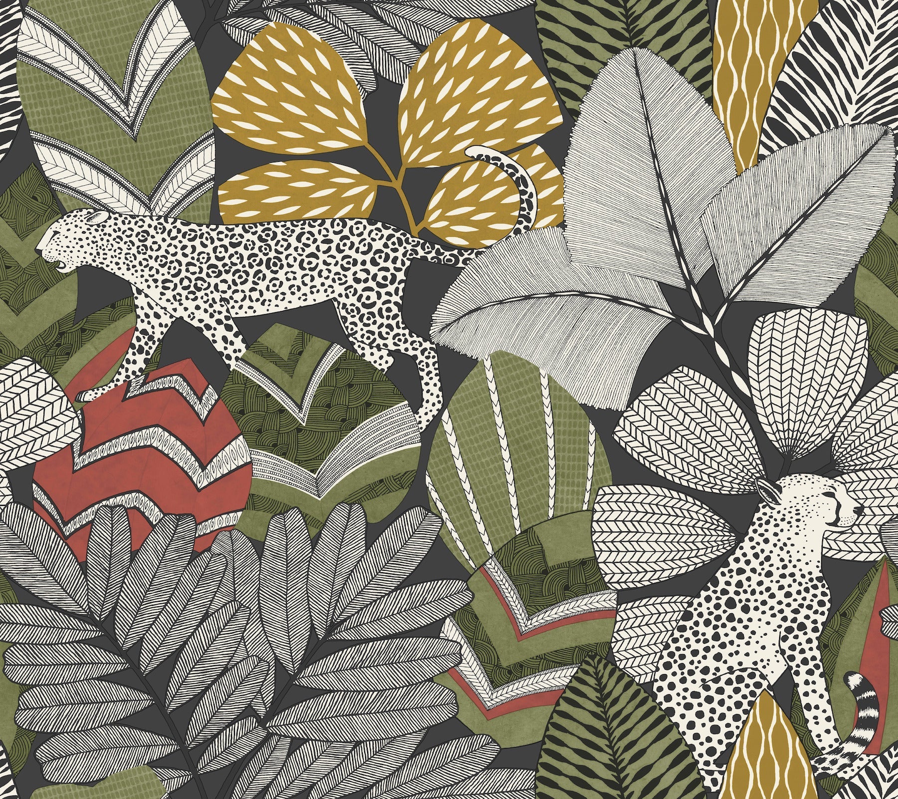 AB3112 Namiri Black Artifacts Wallpaper by York Wallcoverings