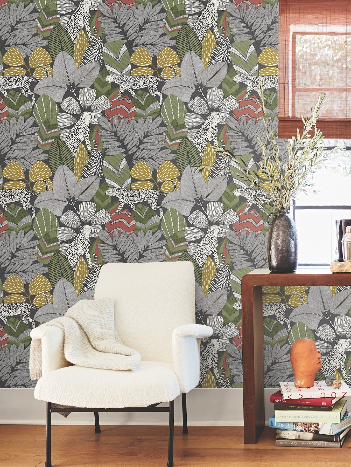 AB3112 Namiri Black Artifacts Wallpaper by York Wallcoverings