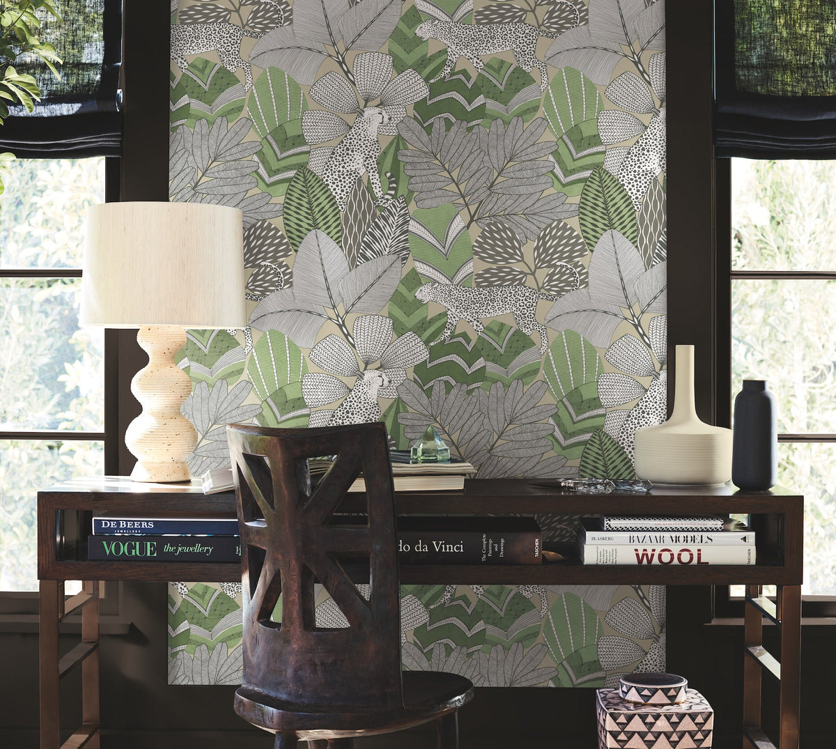 AB3114 Namiri Green Artifacts Wallpaper by York Wallcoverings