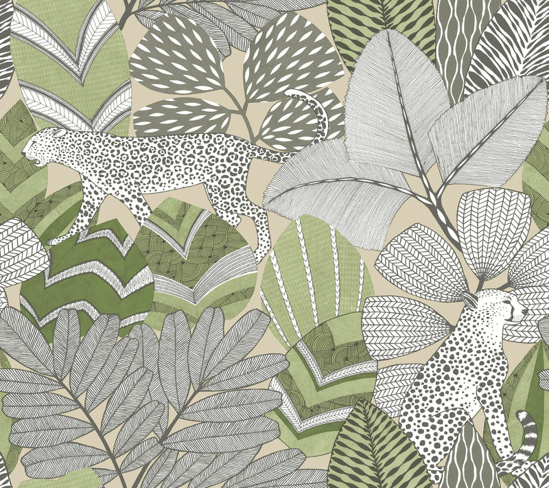 AB3114 Namiri Green Artifacts Wallpaper by York Wallcoverings