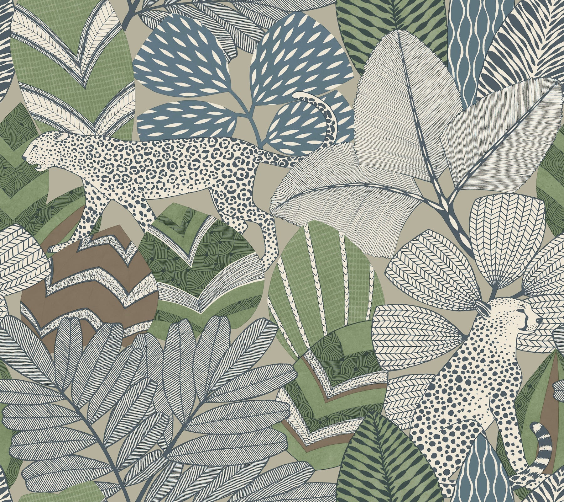AB3115 Namiri Blue Artifacts Wallpaper by York Wallcoverings