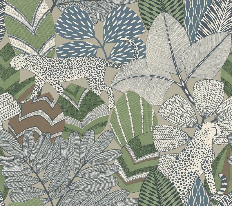 AB3115 Namiri Blue Artifacts Wallpaper by York Wallcoverings