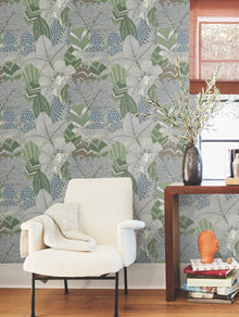 AB3115 Namiri Blue Artifacts Wallpaper by York Wallcoverings