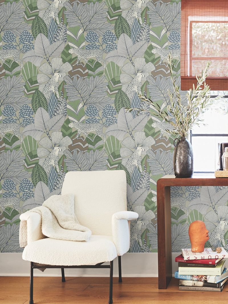 AB3115 Namiri Blue Artifacts Wallpaper by York Wallcoverings