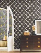 AB3121 Tonga Black & White Artifacts Wallpaper by York Wallcoverings