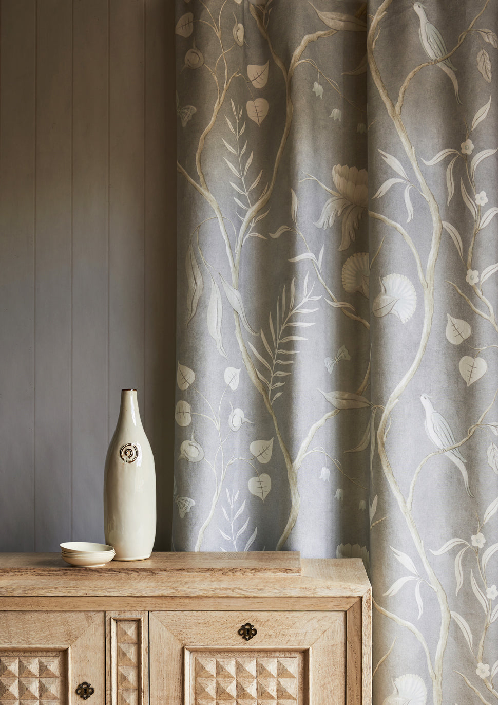 LW 132 264 Adam'S Eden Honey Dove Fabric by Lewis & Wood