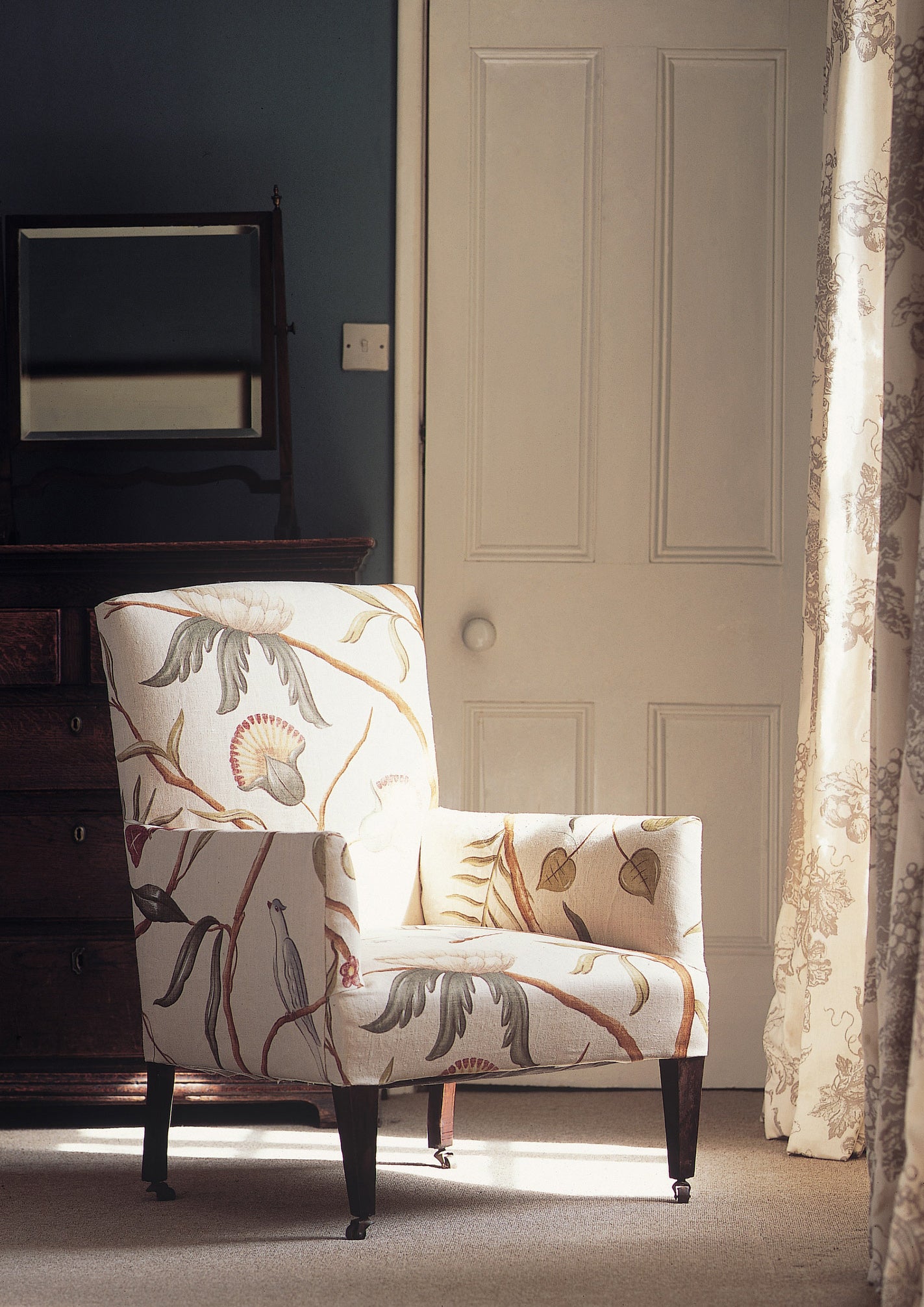Adam's Eden Ivory Bare Bones Fabric by Lewis & Wood