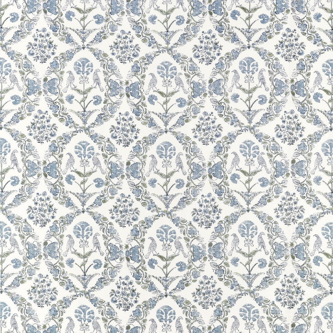 AF10740 Paloma Blue and Green Fabric by Anna French