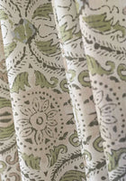 Cecilia Green and Beige Clermont Fabric by Anna French