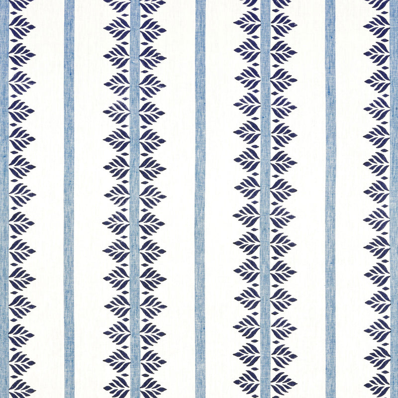 AF15101 Fern Stripe Antilles Navy Fabric by Anna French