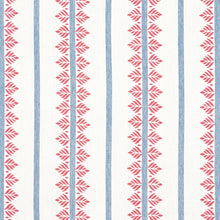 AF15105 Fern Stripe Antilles Red/Blue Fabric by Anna French