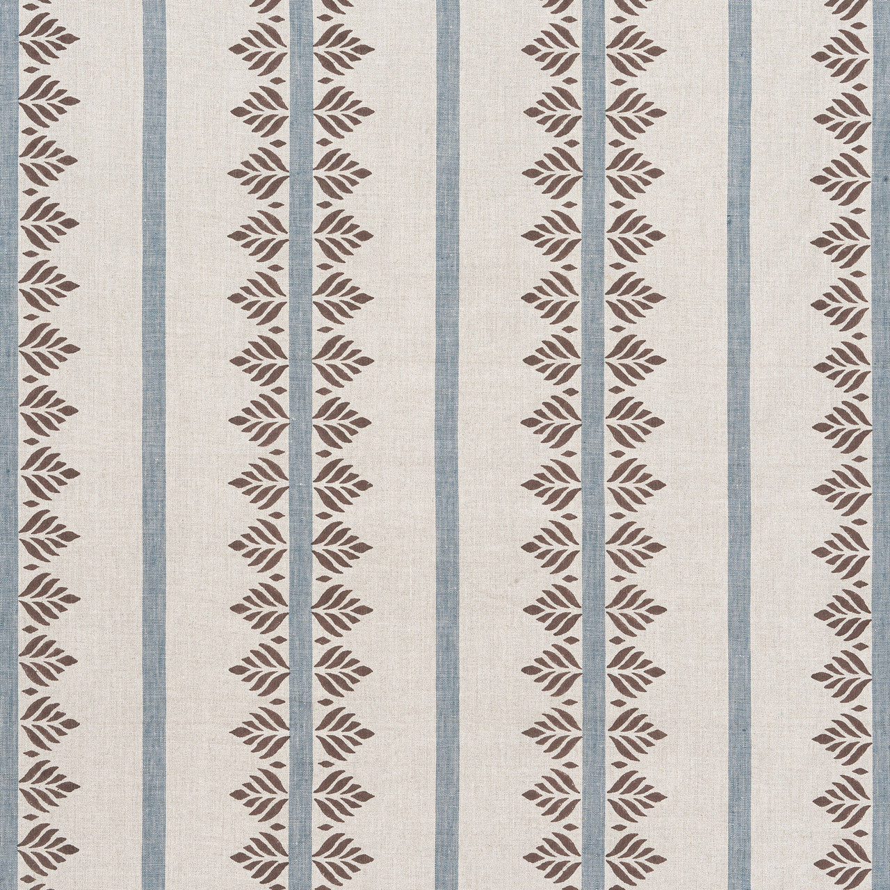 AF15106 Fern Stripe Antilles Brown/Slate Fabric by Anna French