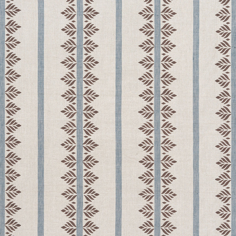 AF15106 Fern Stripe Antilles Brown/Slate Fabric by Anna French