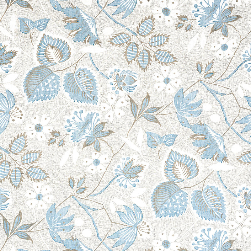 AF15114 Indienne Hazel Antilles Spa Blue Fabric by Anna French