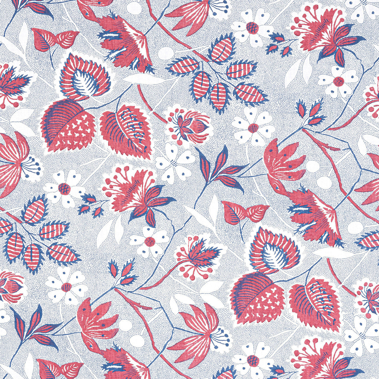 AF15115 Indienne Hazel Antilles Red/Blue Fabric by Anna French