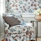 AF15117 Indienne Hazel Antilles Brown/Slate Fabric by Anna French