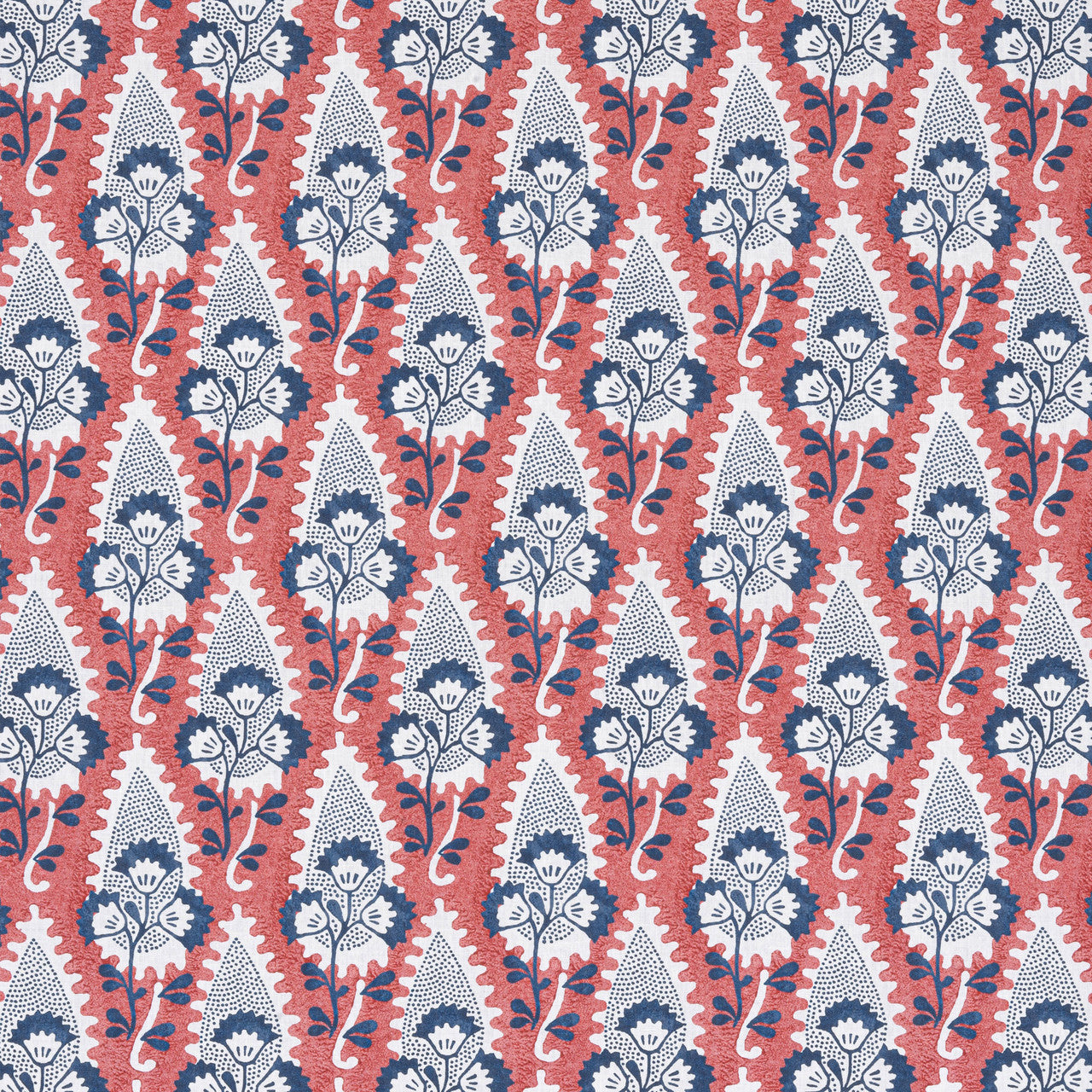 AF15124 Cornwall Antilles Red/Blue Fabric by Anna French