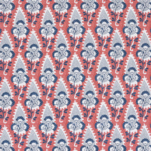 AF15124 Cornwall Antilles Red/Blue Fabric by Anna French