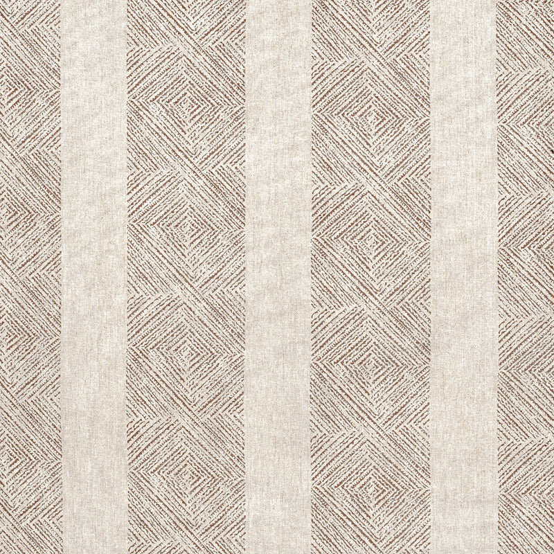AF15130 Clipperton Stripe Antilles Brown Fabric by Anna French