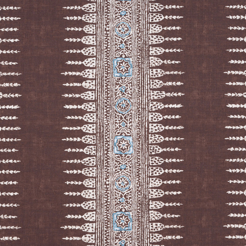 AF15139 Javanese Stripe Antilles Brown Fabric by Anna French