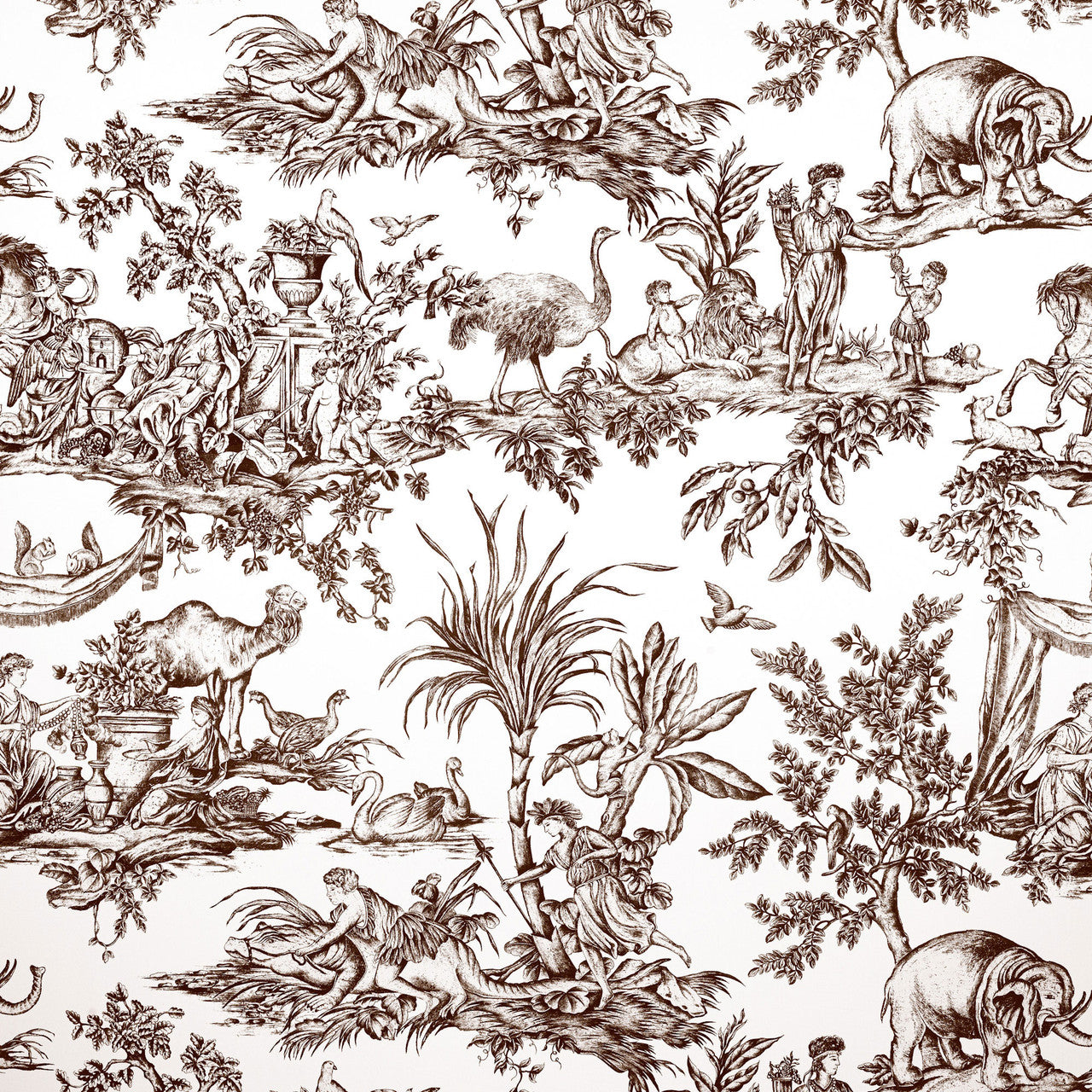 AF15169 Toile Antilles Brown Fabric by Anna French
