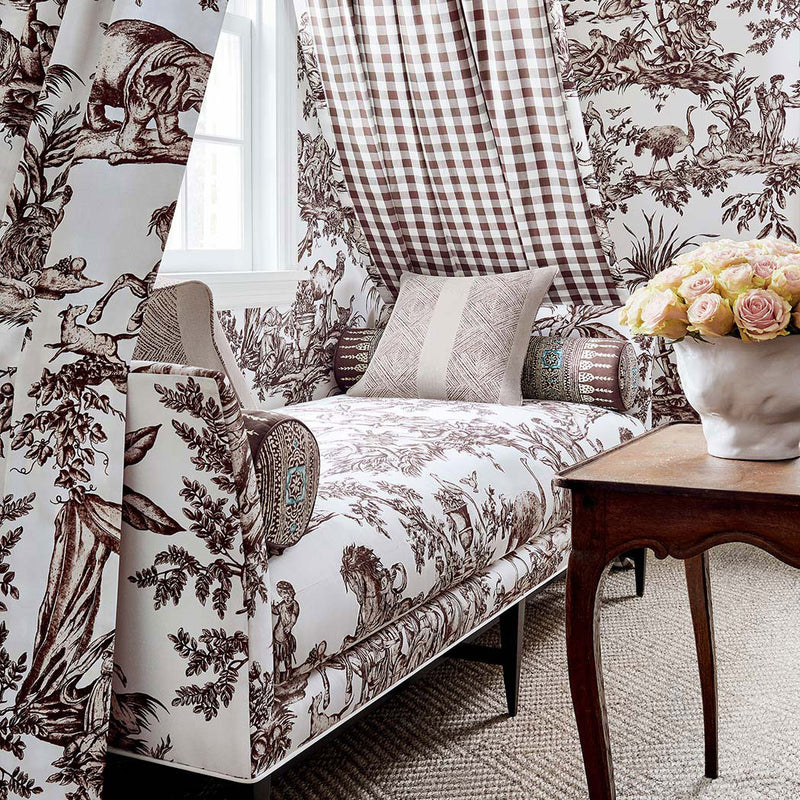 AF15169 Toile Antilles Brown Fabric by Anna French