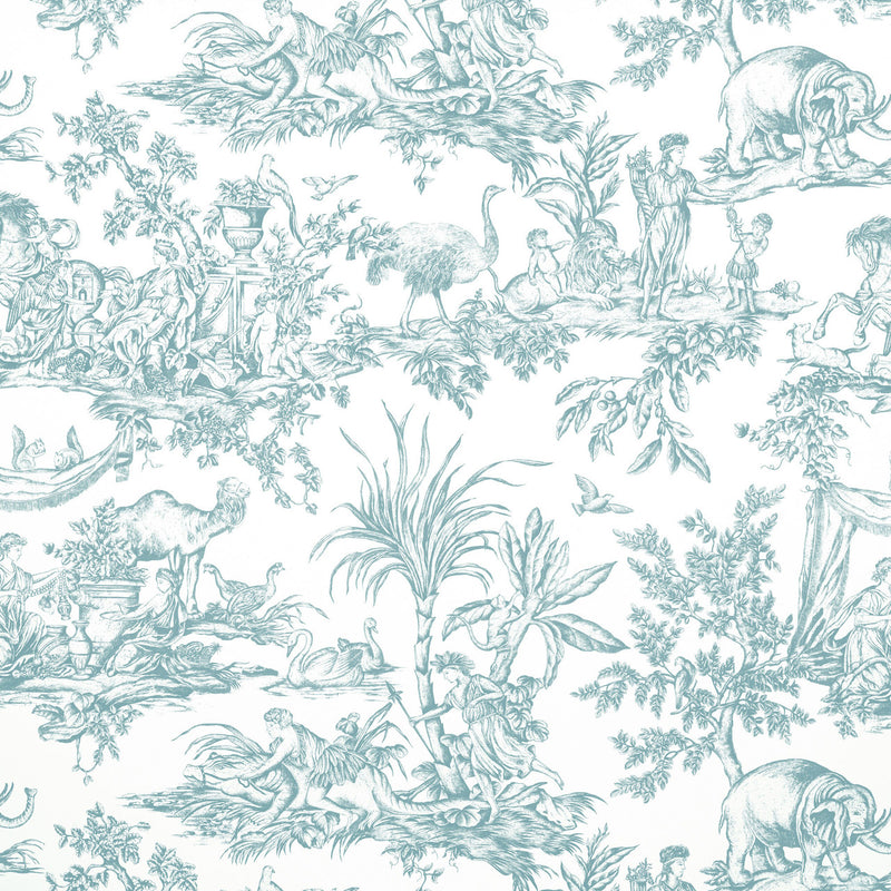 AF15170 Toile Antilles Spa Blue Fabric by Anna French