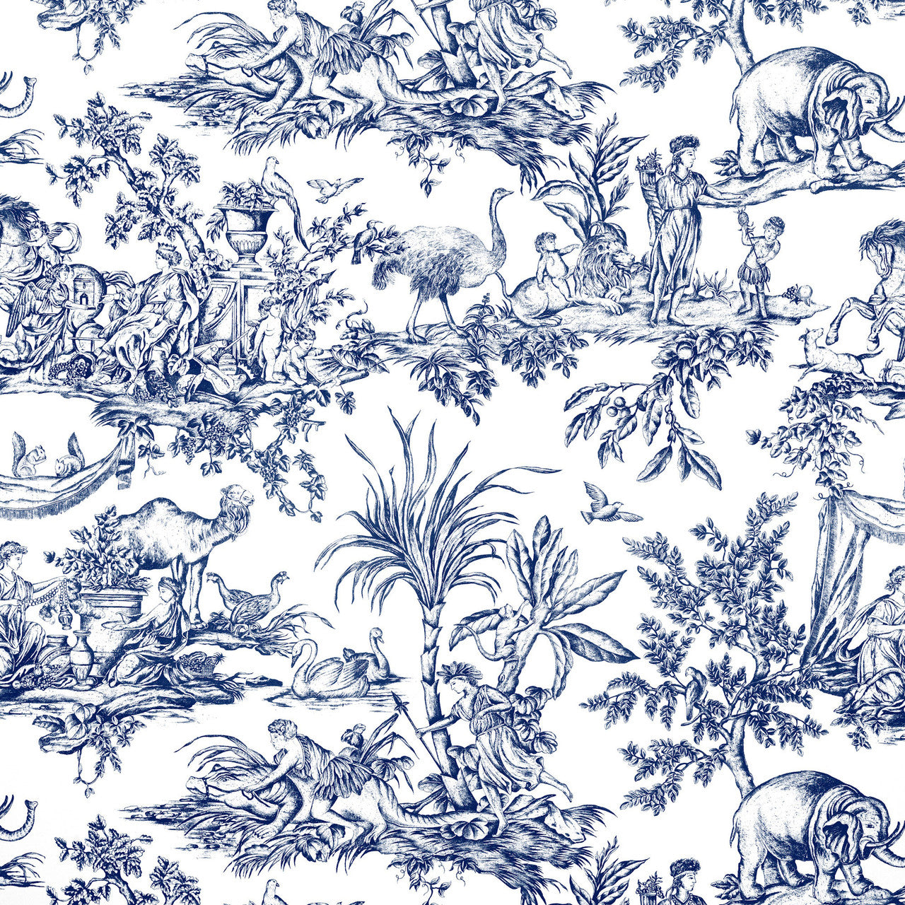 AF15171 Toile Antilles Navy Fabric by Anna French
