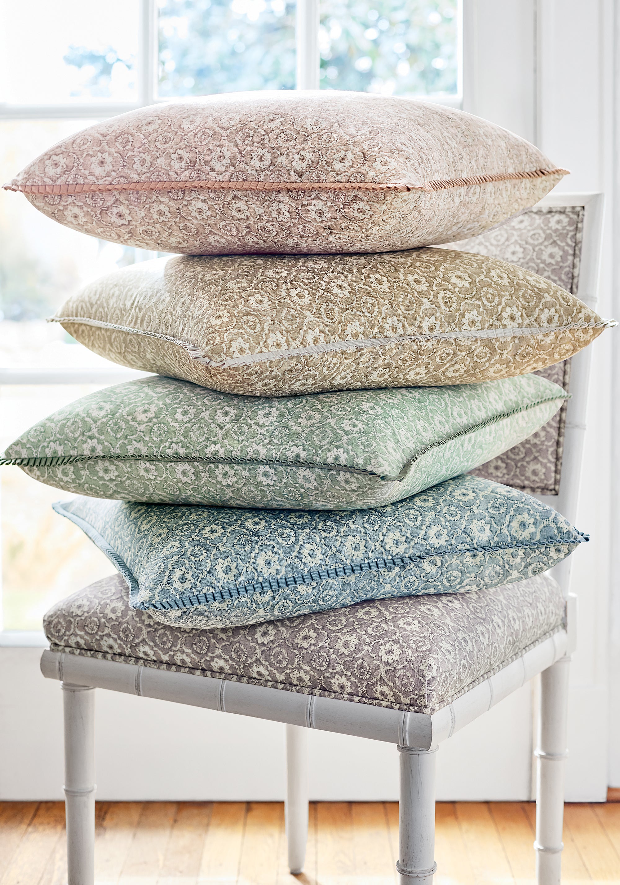 AF16124 Holly Trellis Sage Belvedere Fabric by Anna French