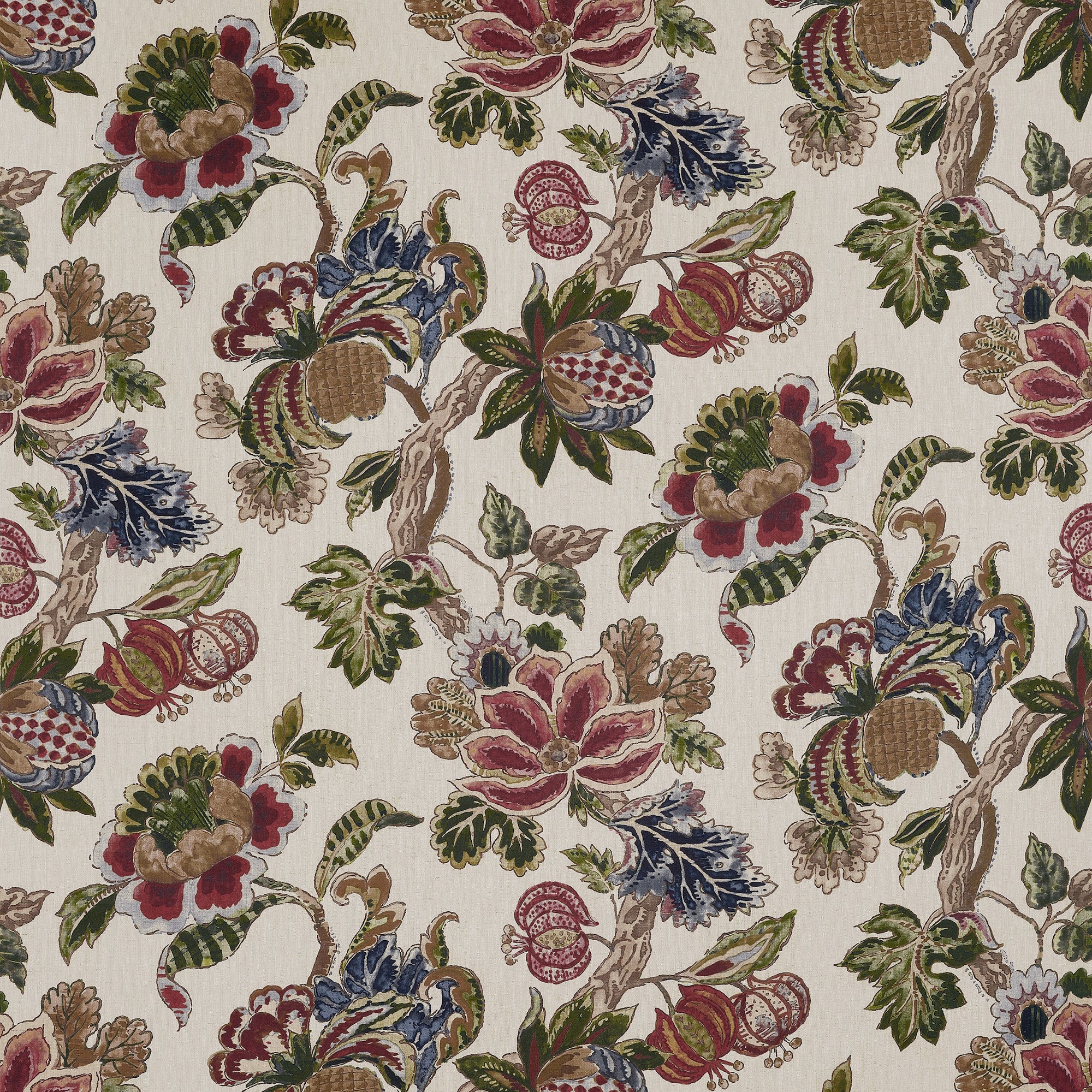AF16139 Stockbridge Apricot and Slate Belvedere Fabric by Anna French