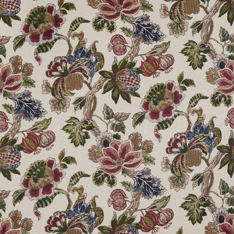 AF16139 Stockbridge Apricot and Slate Belvedere Fabric by Anna French