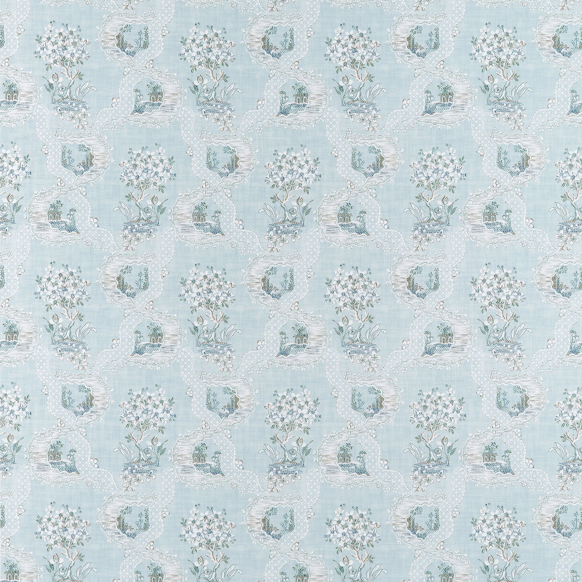 AF16156 Antoinette Blue Belvedere Fabric by Anna French