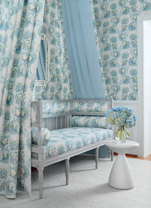 AF16157 Antoinette Blue and Plum Belvedere Fabric by Anna French