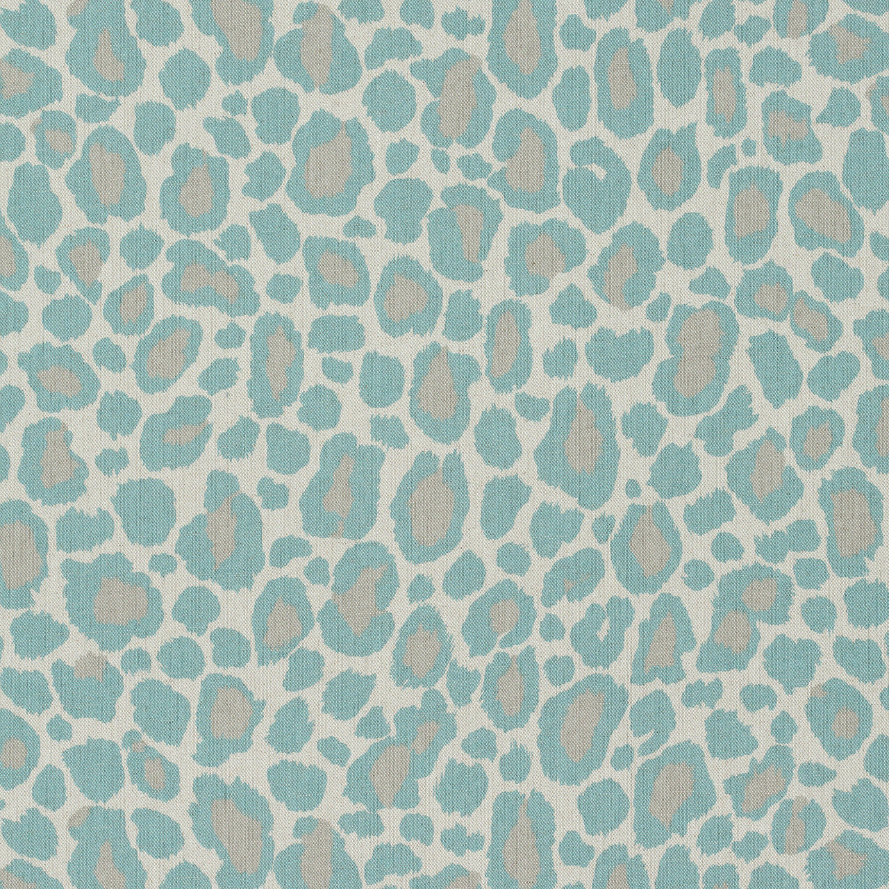 AF72977 African Leopard Manor Aqua Fabric by Anna French