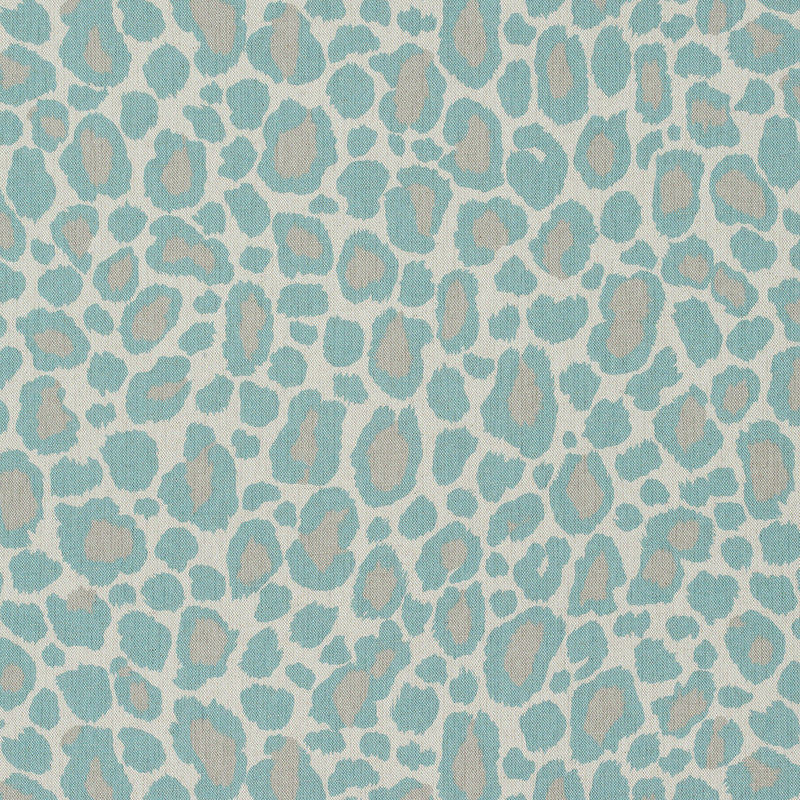 AF72977 African Leopard Manor Aqua Fabric by Anna French