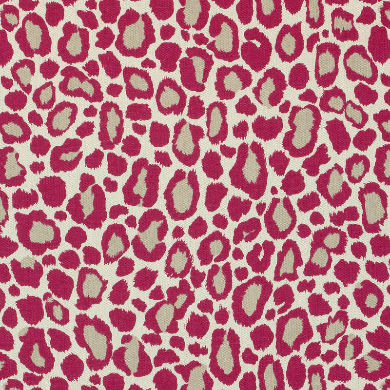 AF72980 African Leopard Manor Fuchsia Fabric by Anna French