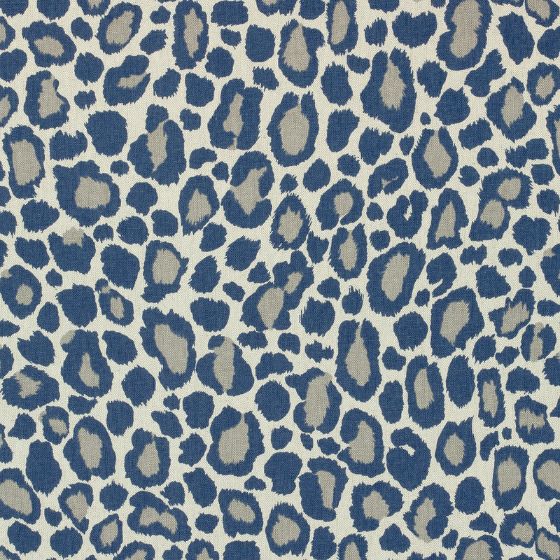 AF72981 African Leopard Manor Navy Fabric by Anna French