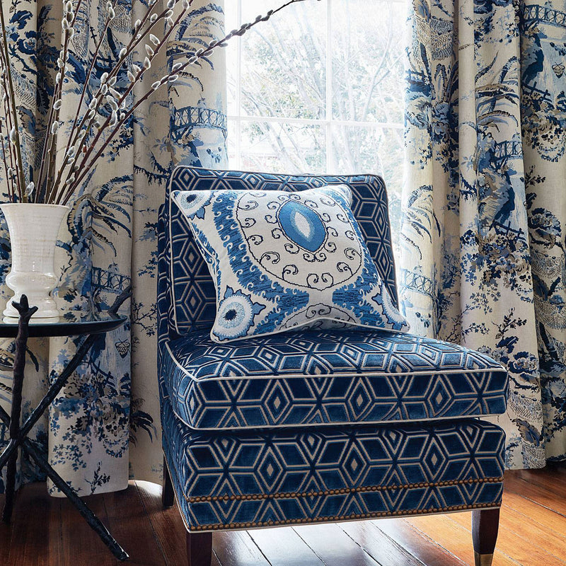 AF72983 Moorea Manor Blue Fabric by Anna French