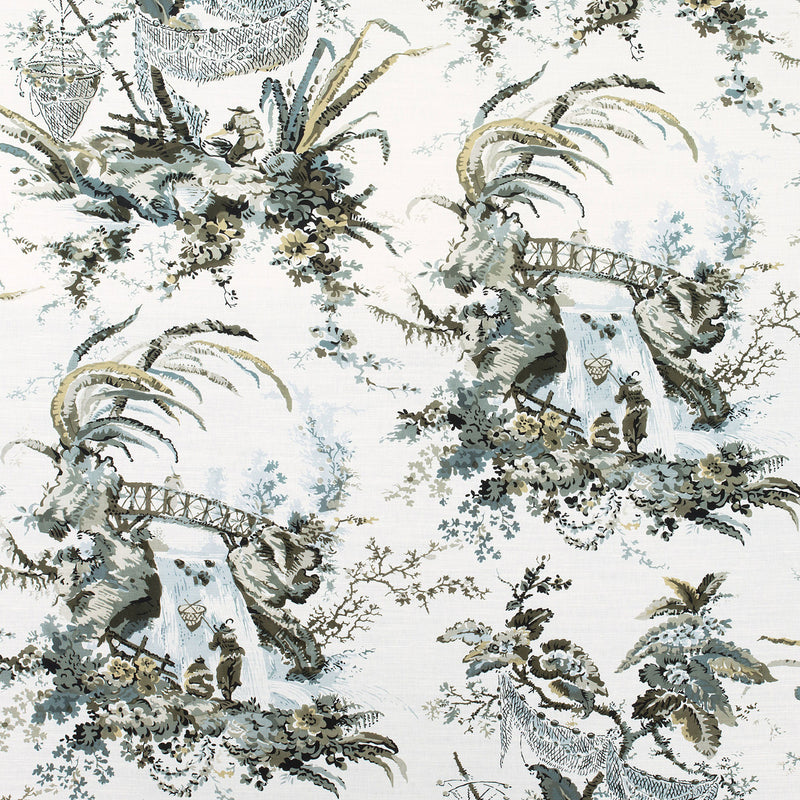 AF72986 Moorea Manor Grey Fabric by Anna French