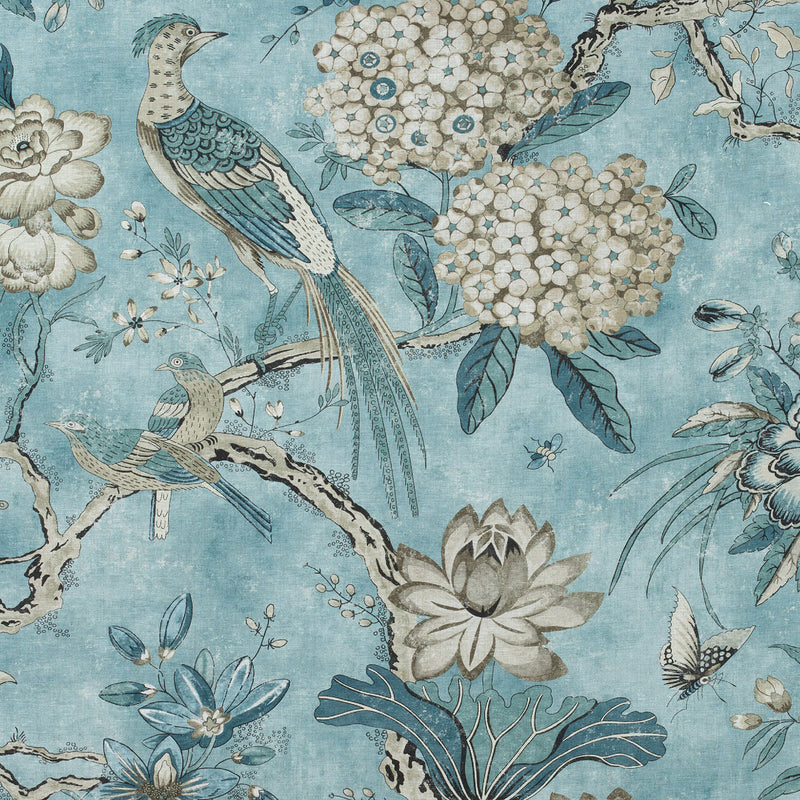 AF72996 Villeneuve Manor Aqua Fabric by Anna French