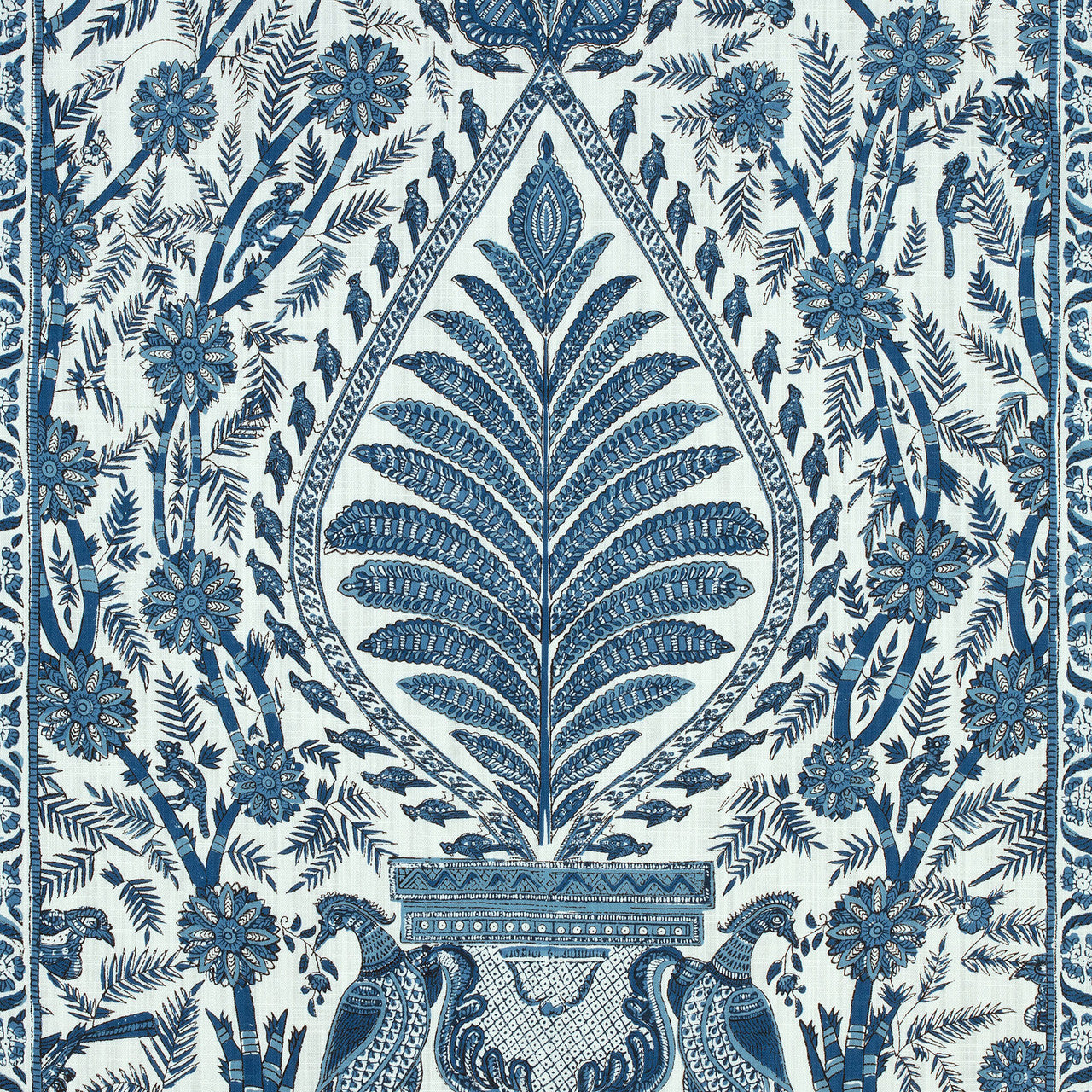 AF78725 Palampore Blue and White Fabric by Anna French