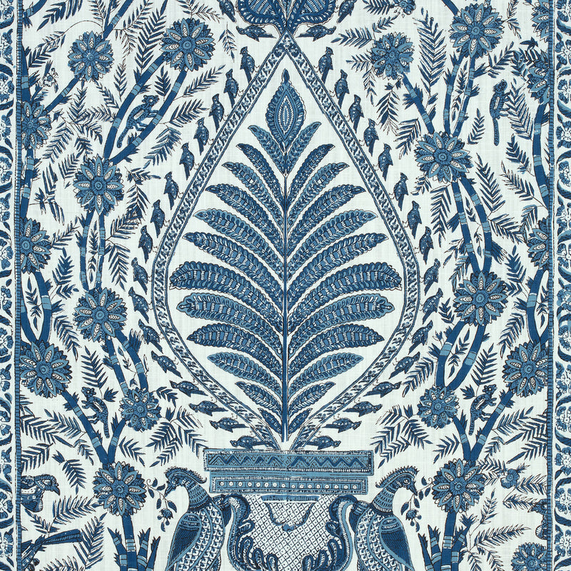 AF78725 Palampore Blue and White Fabric by Anna French