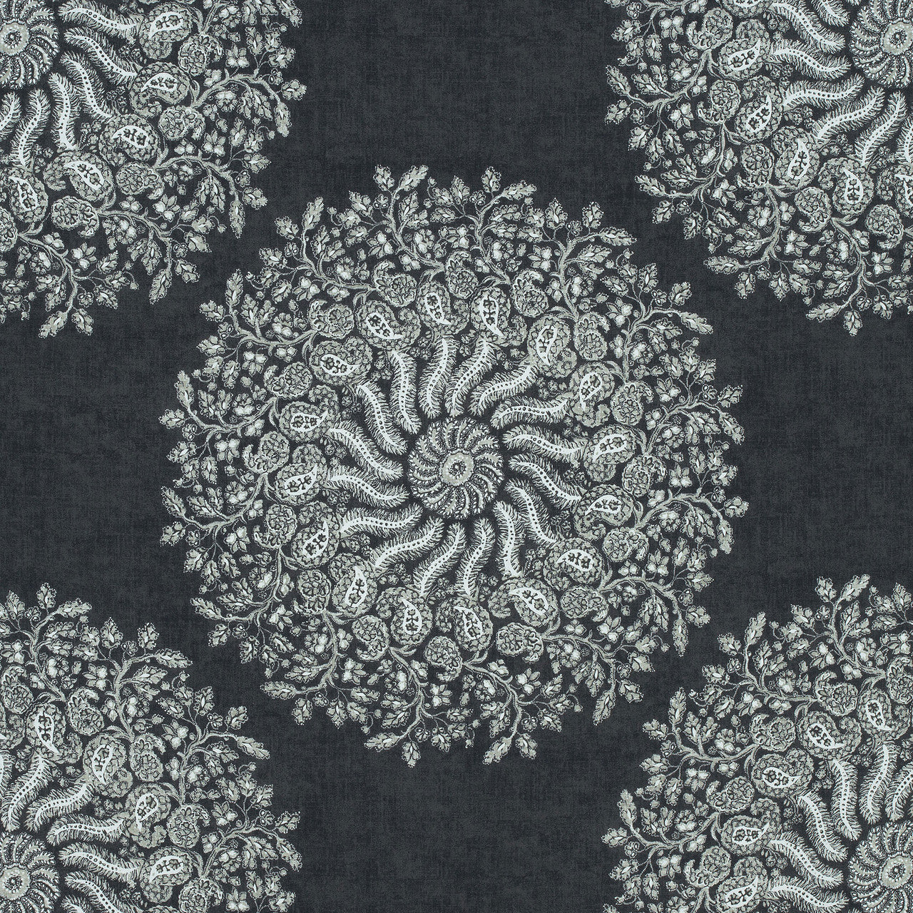 AF78731 La Provence Palampore Black Fabric by Anna French