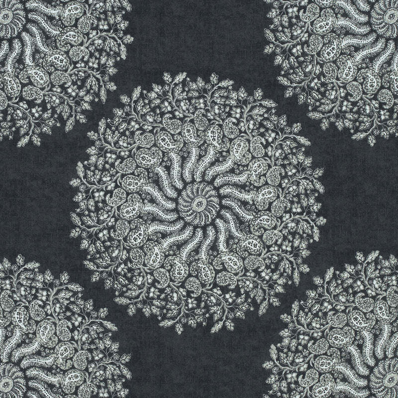 AF78731 La Provence Palampore Black Fabric by Anna French