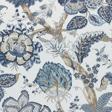 AF78738 Kalamkari Palampore Blue and White Fabric by Anna French