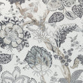 Kalamkari Palampore Black and White Fabric by Anna French