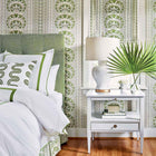AF9629 Petit Arbre Savoy Green on White Fabric by Anna French