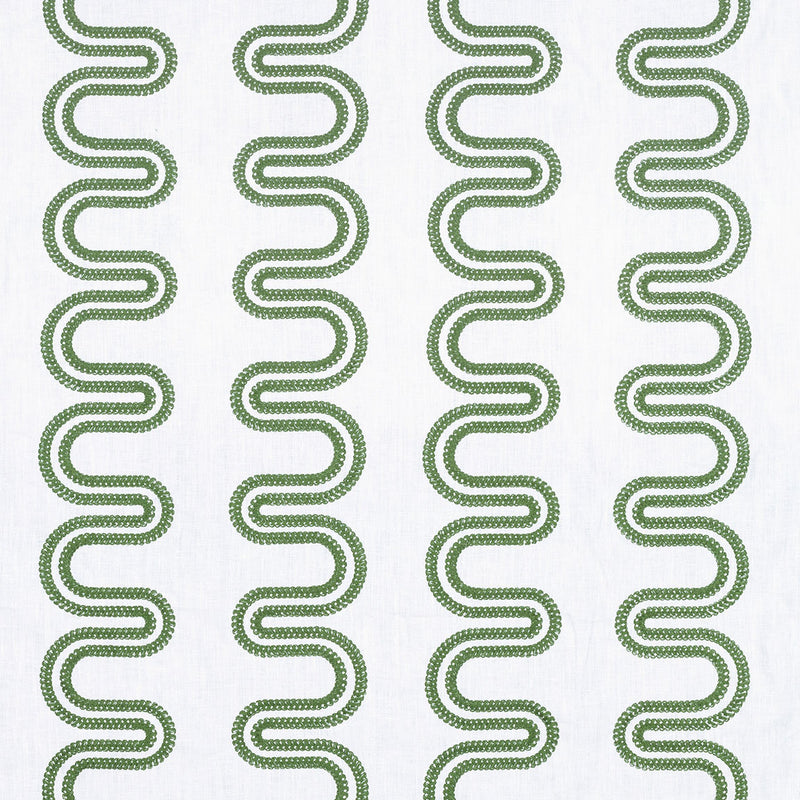 AF9635 Herriot Way Embroidery Savoy Green on White Fabric by Anna French